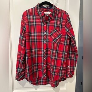 Vineyard vines, tartan plaid red size 6, long sleeve button-down shirt
